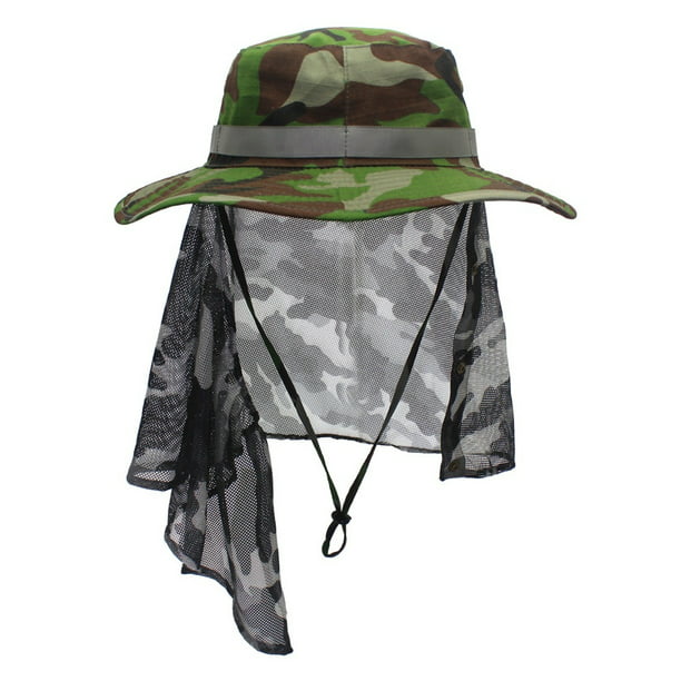 Azue Summer UV Protection Hat for Women Unisex Sun Hats Caps with Wide Brim & Loops Fishing Hats Camouflage 